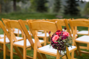 chairs set up outside Pigeon Forge wedding chapel