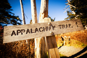 Sign leading to the Appalachian Trail in the Great Smoky Mountains