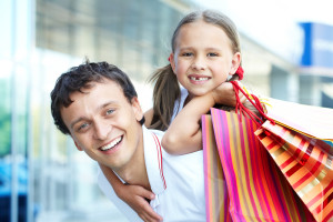 man and daughter Pigeon Forge shopping