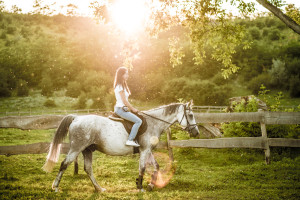 view or woman horseback riding Pigeon Forge